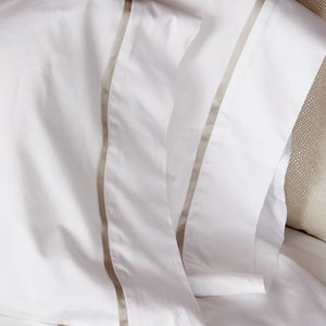 Silk Trim Pillowcases in Ivory