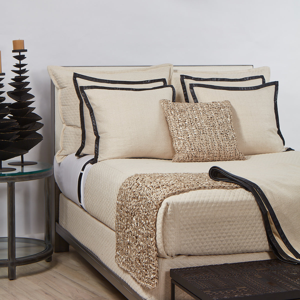 Basketweave Quilted Box Spring Cover Ann Gish Luxury Linens and Bedding