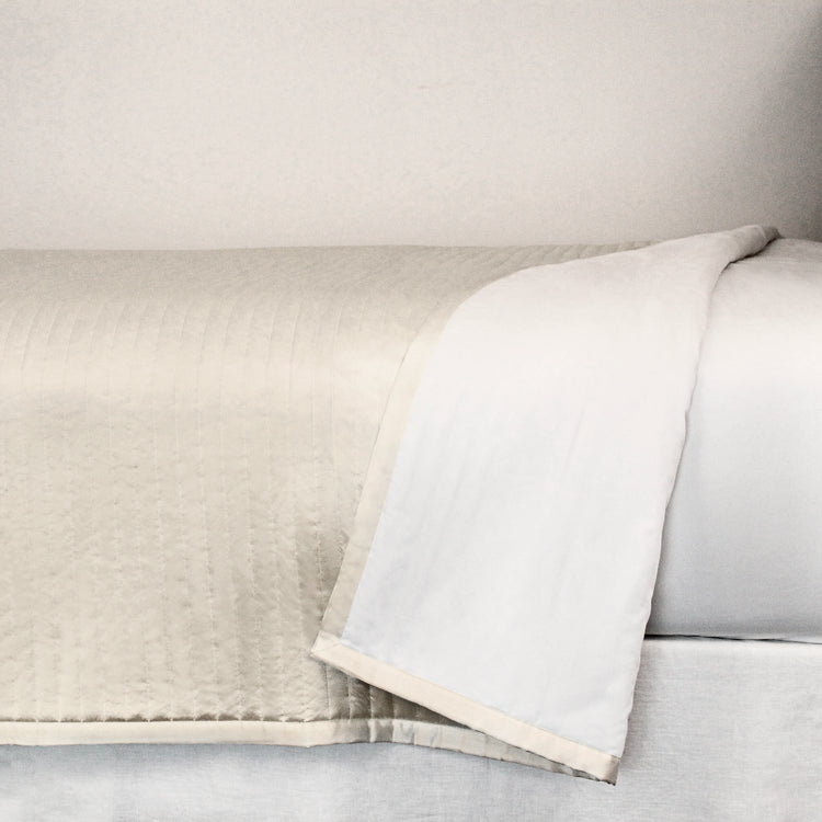 Product with title Charmeuse Channel Quilt Coverlet - CONQK-IVO CONQQ-IVO