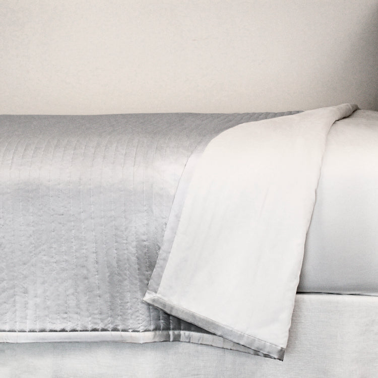 Product with title Charmeuse Channel Quilt Coverlet - CONQK-SIL CONQQ-SIL