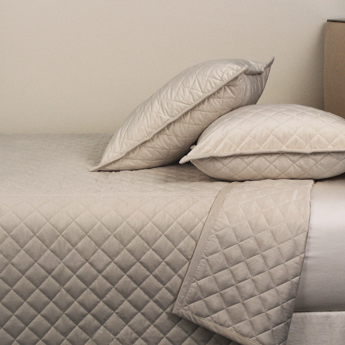 Velvet Coverlet Set Taupe Ann Gish