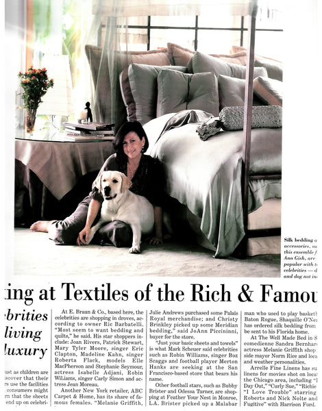 PR Textiles of the Rich & Famous