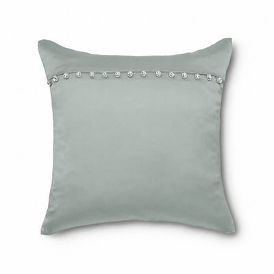 Charmeuse Pillow with Crystal Buttons in Frost- PWCH1616CB-FRO