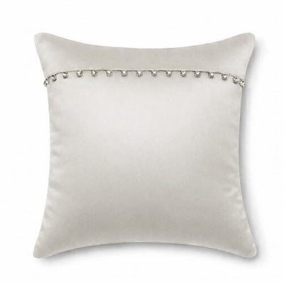 Charmeuse Pillow with Crystal Buttons in Silver - PWCH1616CB-SIL