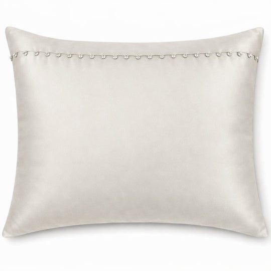 Charmeuse Sham with Tiny Crystals in Silver - SHCHSCB-SIL