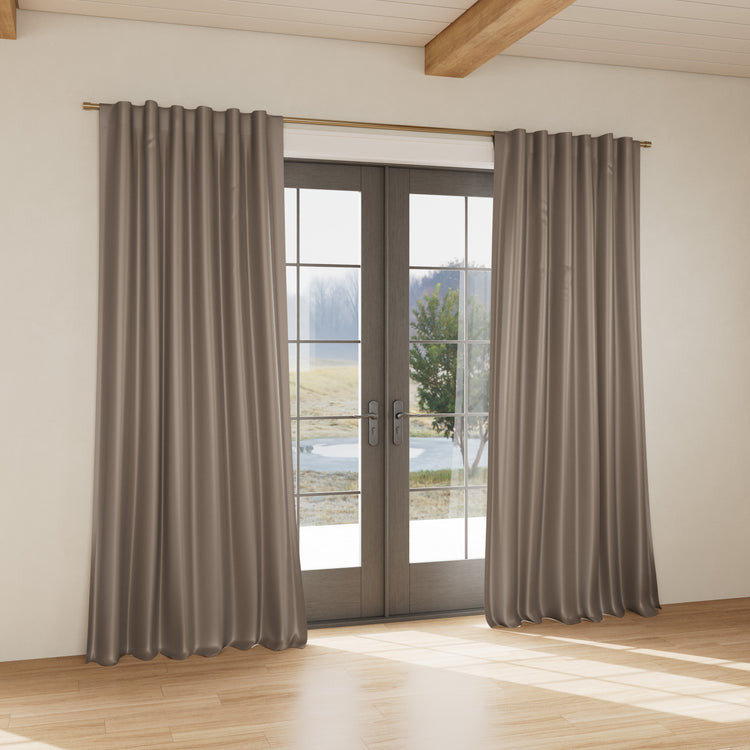 Custom Curtain Hammered - unquilted Taupe