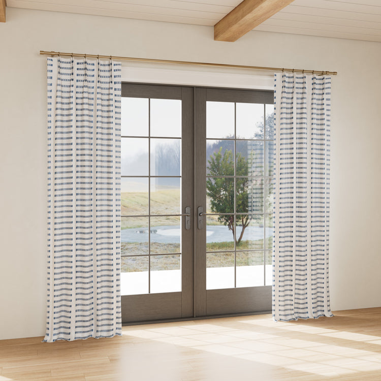 Custom Curtain Latera White/Blue