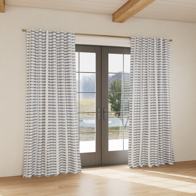 Custom Curtain Latera White/Blue