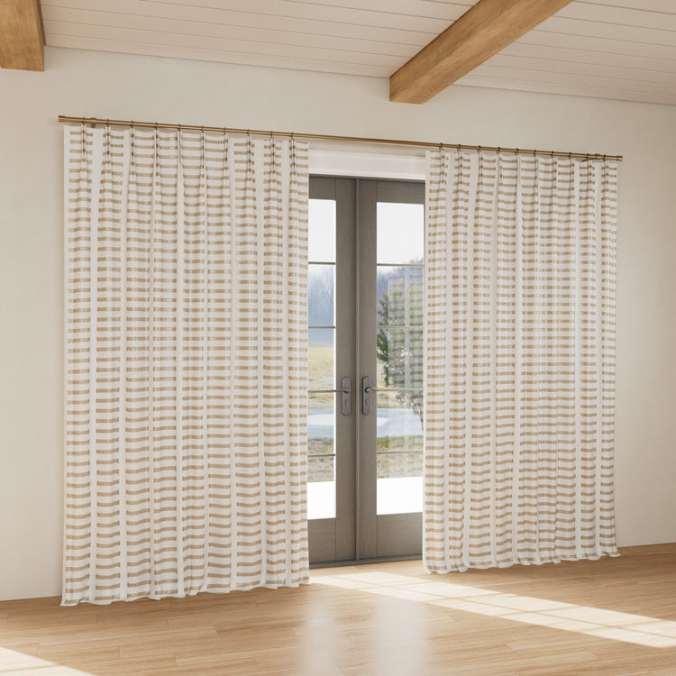 Custom Curtain Latera White/Taupe