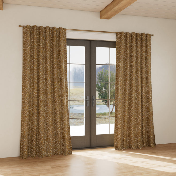 Custom Curtain Ornament Gold/Charcoal