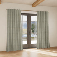 Custom curtain in Screen Aqua/Gold