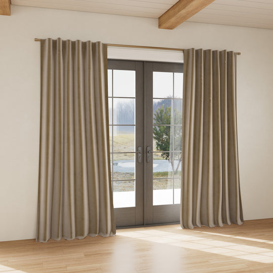 Velvet Curtain Panel - Taupe