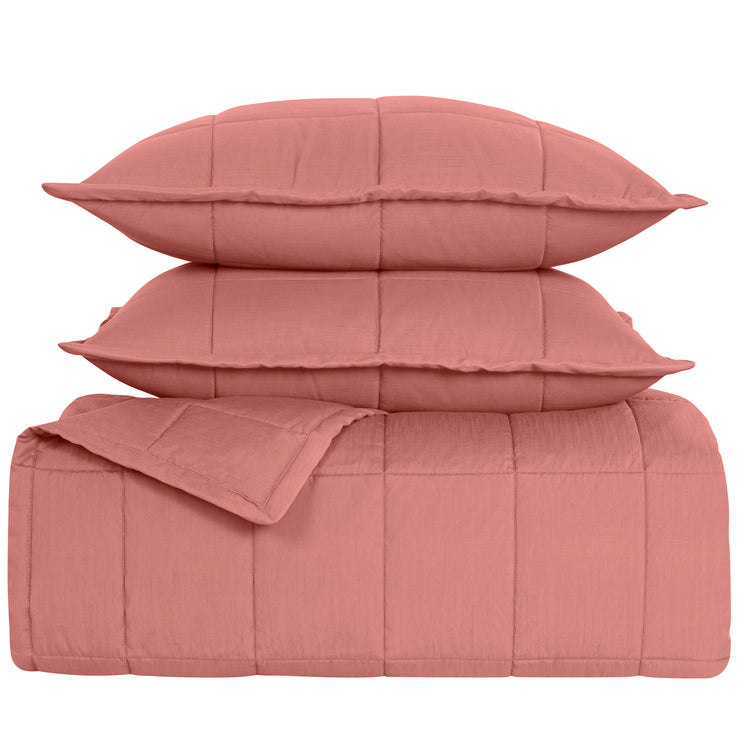 Slub Tencel Quilted Coverlet Set