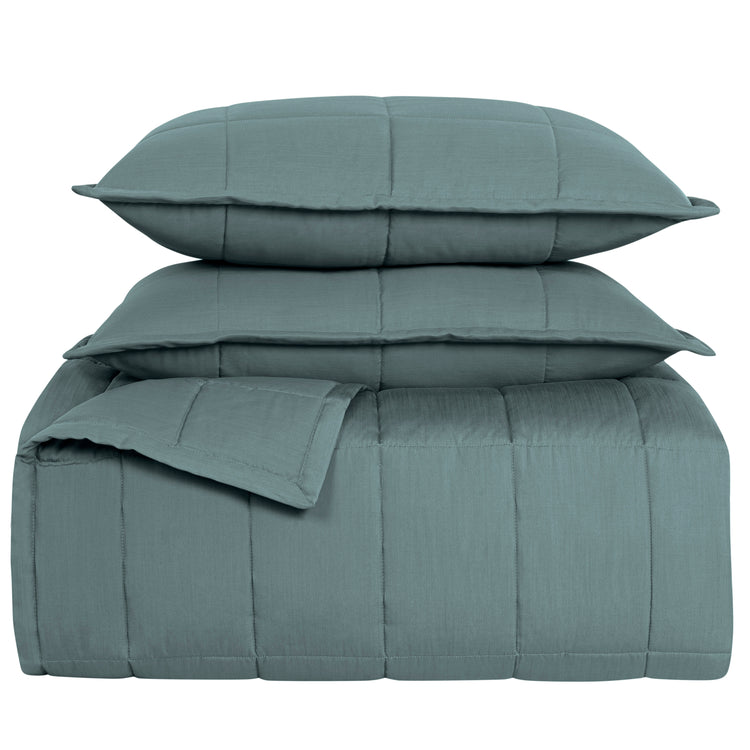 Slub Tencel Quilted Coverlet Set