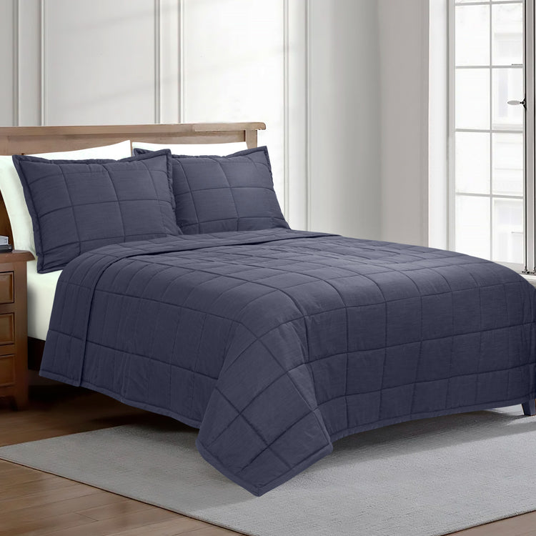 Slub Tencel Quilted Coverlet Set