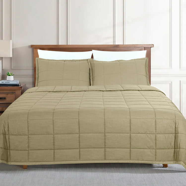 Slub Tencel Quilted Coverlet Set
