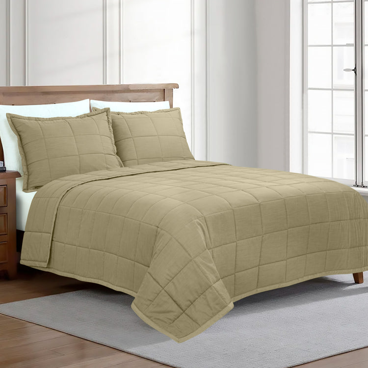 Slub Tencel Quilted Coverlet Set