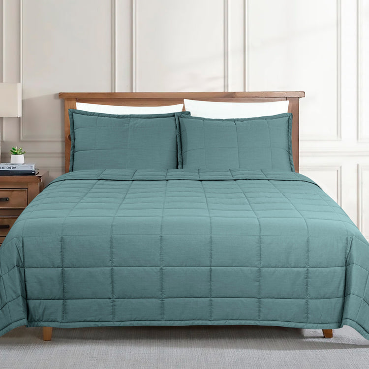 Slub Tencel Quilted Coverlet Set