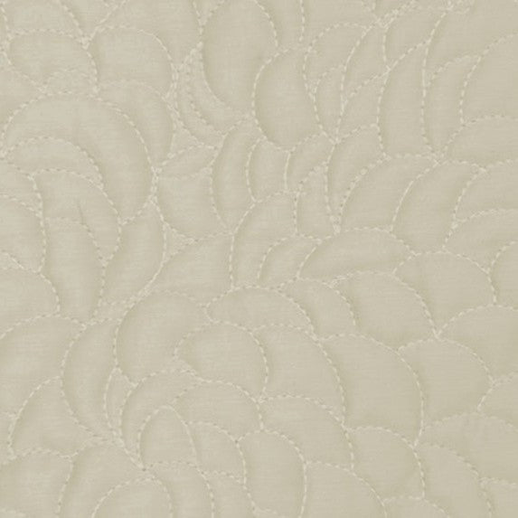 Swatch of the Shells Coverlet Set in Pumice from the Judith Leiber Couture by Ann Gish collection, showing the scalloped quilted pattern and texture. - YSETCOSHK-PUM YSETCOSHQ-PUM