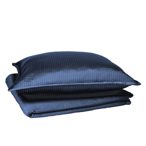 Linea Coverlet Set - Navy