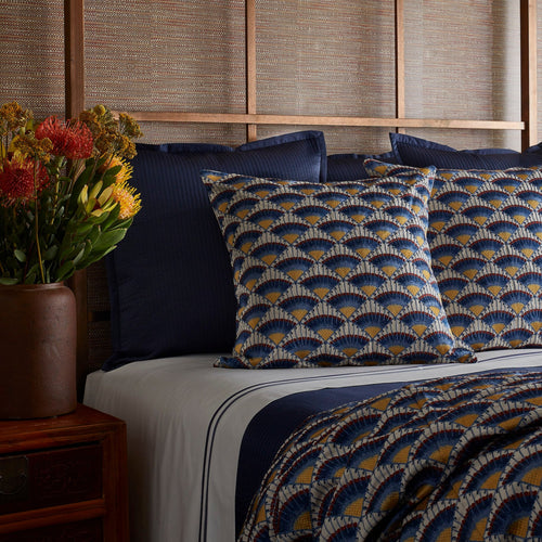 Linea Coverlet Set - Navy