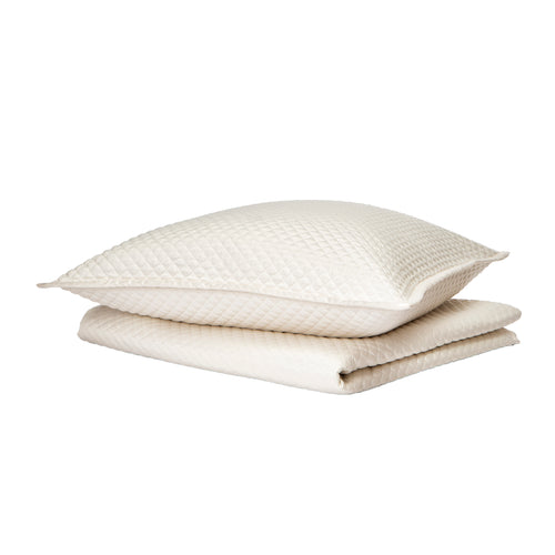 Product with title Single Diamond Coverlet Set - Ivory
