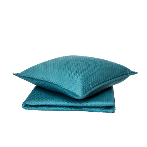 Product with title Single Diamond Coverlet Set - Teal