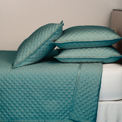 Double Diamond Coverlet Set Teal