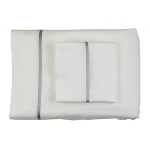 Product with title Cotton-Sheet-Set-With-Charmeuse-Trim - SSCSKTR-IVO-FRO SSCSQTR-IVO-FRO