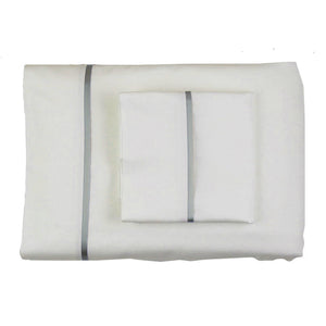 Product with title Cotton-Sheet-Set-With-Charmeuse-Trim - SSCSKTR-IVO-FRO SSCSQTR-IVO-FRO