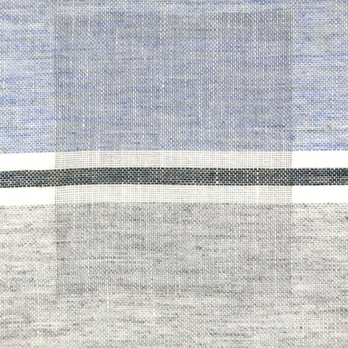 Custom Curtain Linen Wool Stripe Blue